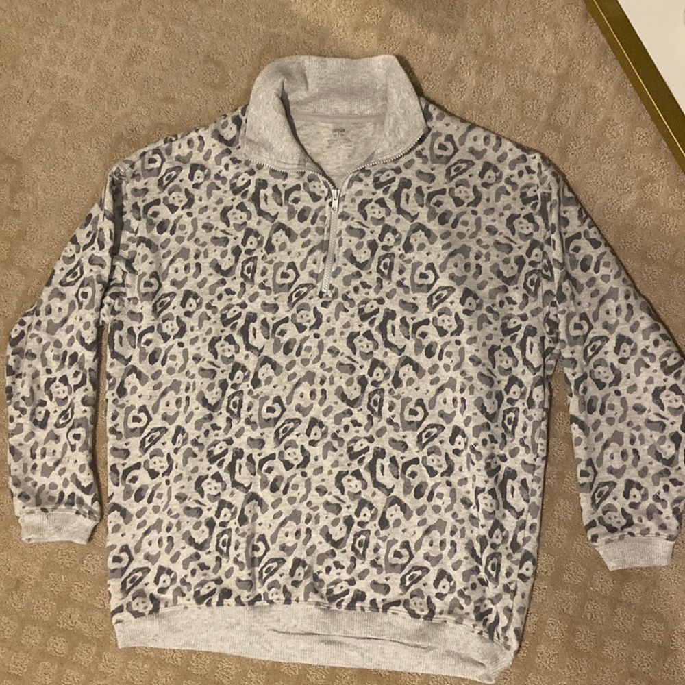 cheetah print aerie quarter zip